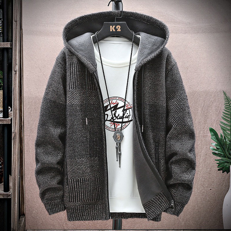 Men's Vintage Knitted Cardigan Thickened Warm Jacket artswardrobe