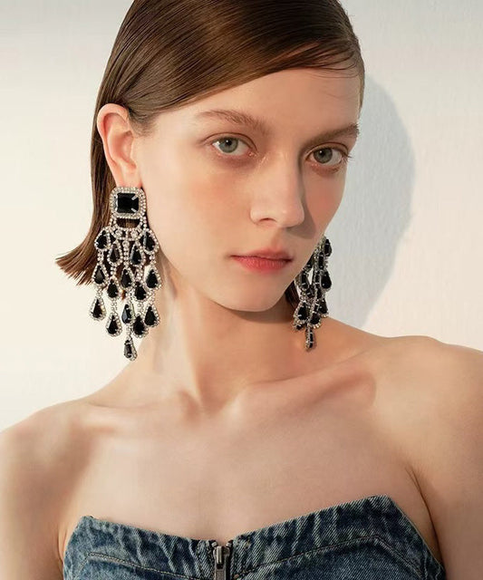 European and American Zircon Water Drop Stud Earrings
