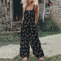 Women's Dragonfly Linen Print Cotton Linen Jumpsuit artswardrobe