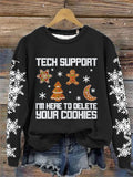 Comstylish Women's Im Here To Delete Your Cookies Printed Sweatshirt