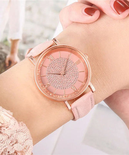 New Style Pink Starry Sky Dial Watches for Roman
