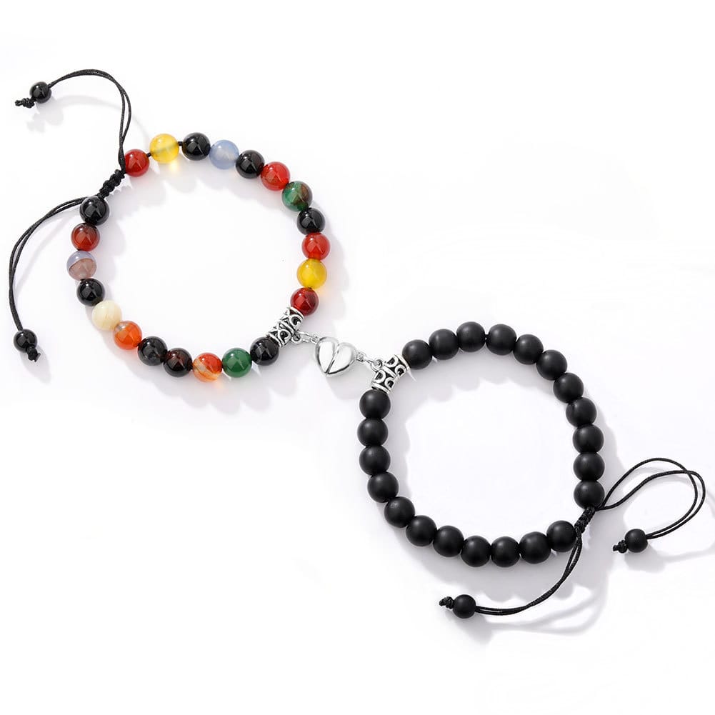 Natural Stone Couple Bracelet Crystal Set (2 Pieces)