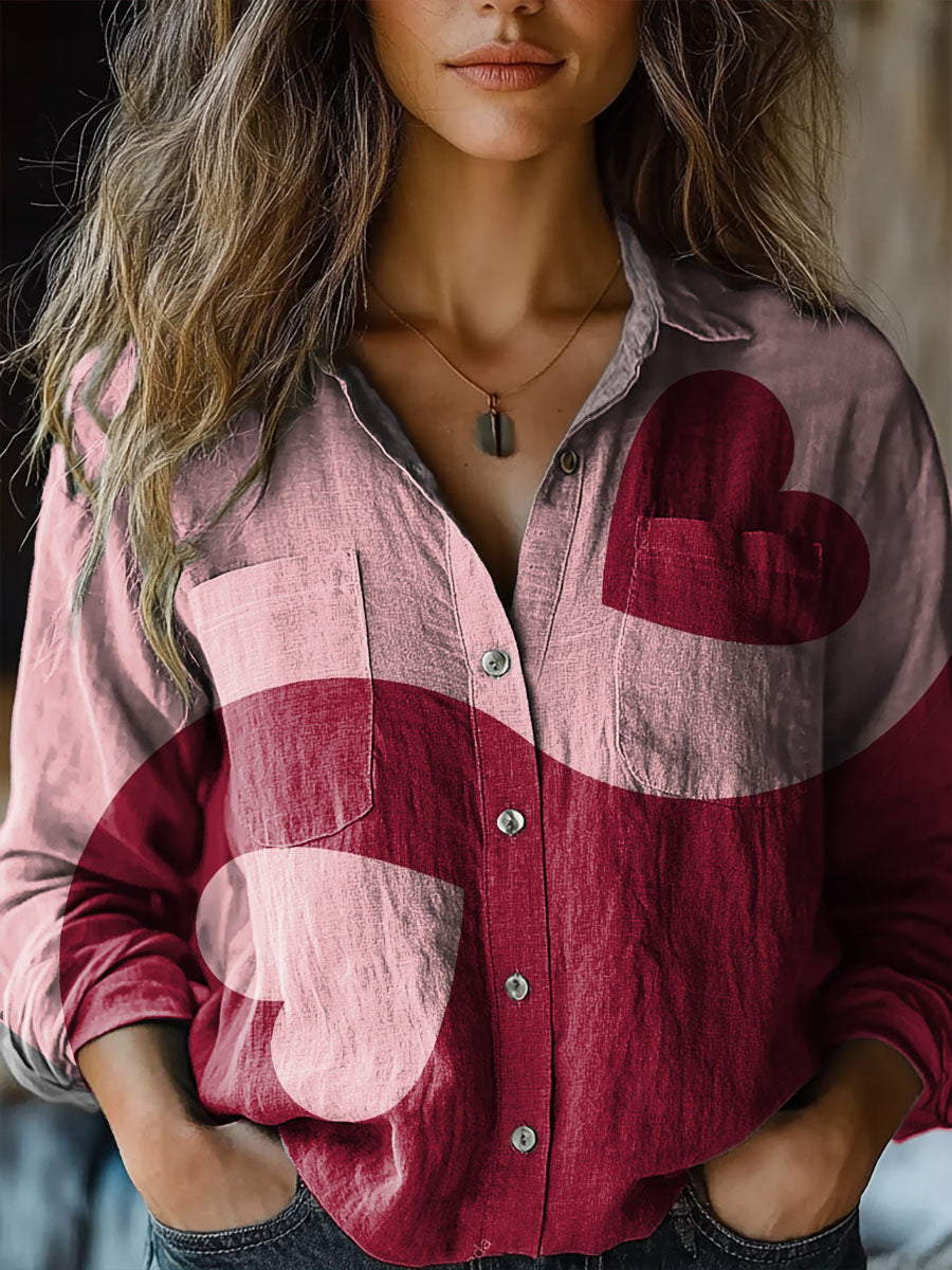 Women's Love Bagua Colorblock Pattern Art Print Casual Long Sleeve Com