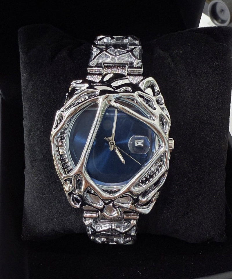 Style Dark Blue Stainless Steel Waterproof Alien Watches