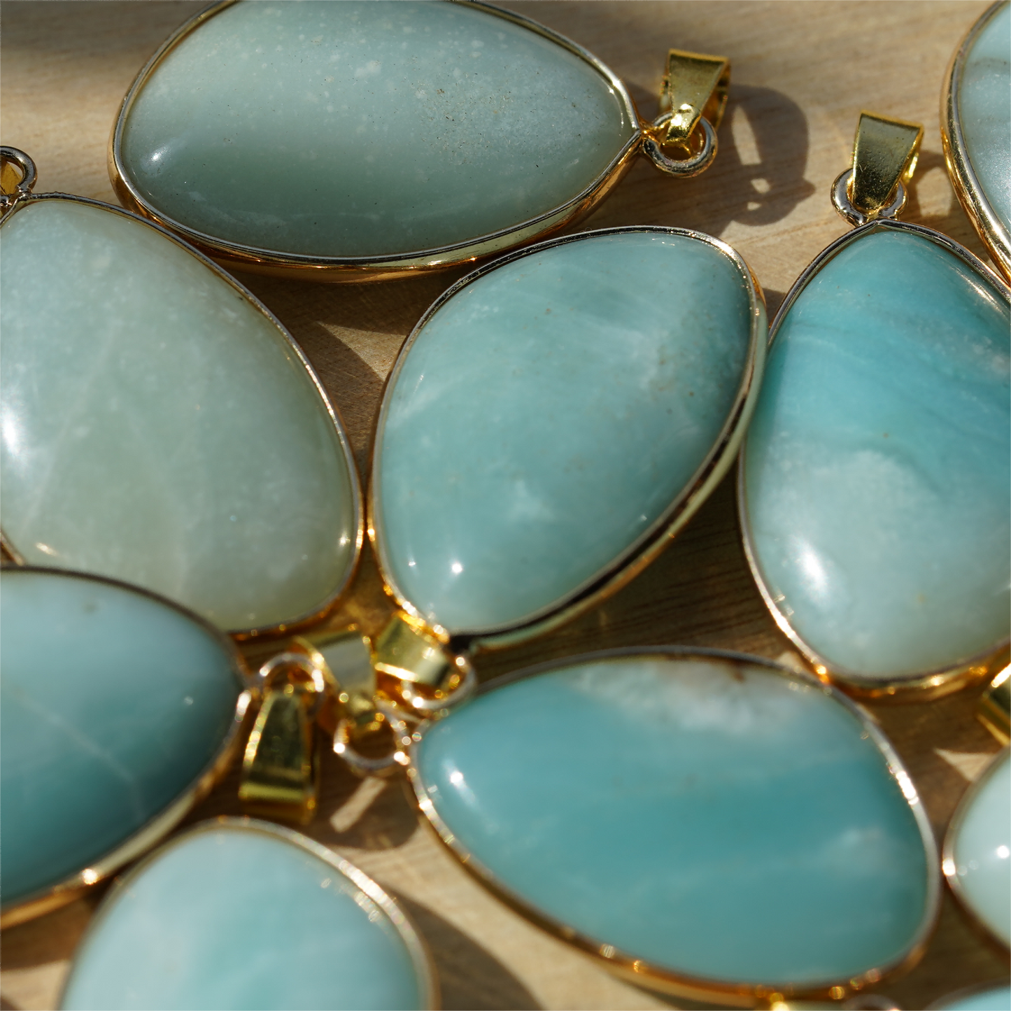 35mm Teardrop Mixed Crystal Pendant With Gold & Silver Trim