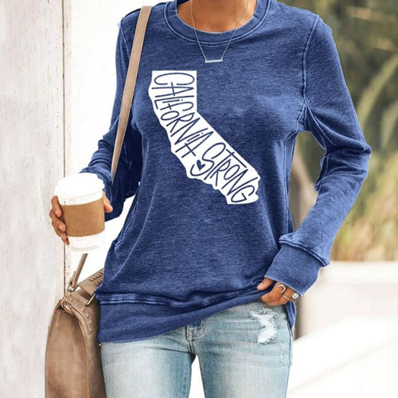 Comstylish Women's California Strong Pacific Palisades Printed Sweatshirt