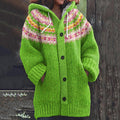 Vintage Icelandic Floral Knitted Graphic Warm Cardigan Sweater artswardrobe