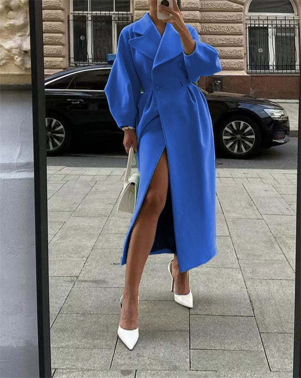LM | Vintage wool coat with lantern sleeves and turn-ups