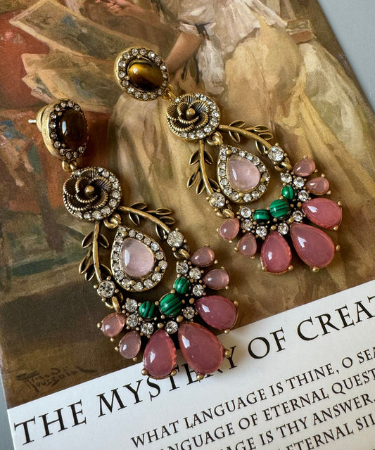 European and American Style Acrylic Collar Necklace and Drop Earrings Two Piece Set