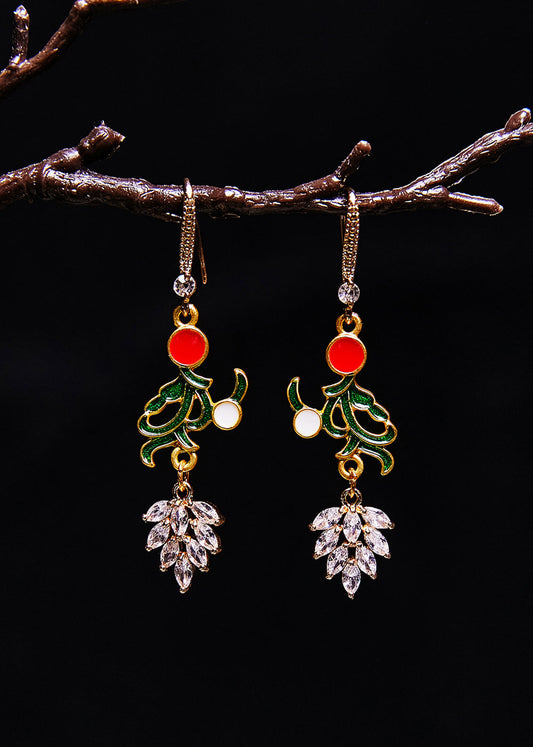 Zircon Gilding Metal Drop Earrings