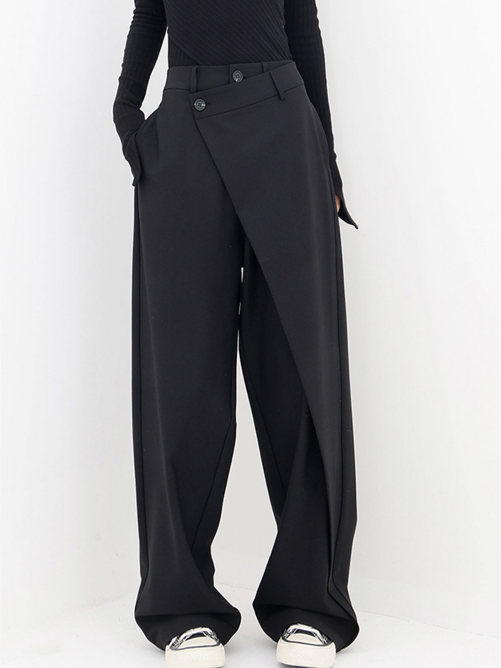 LM | Trendy asymmetric trousers with wide legs