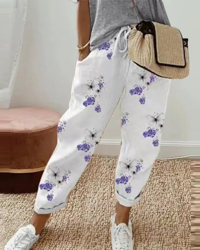LM | Rolled-up string pants