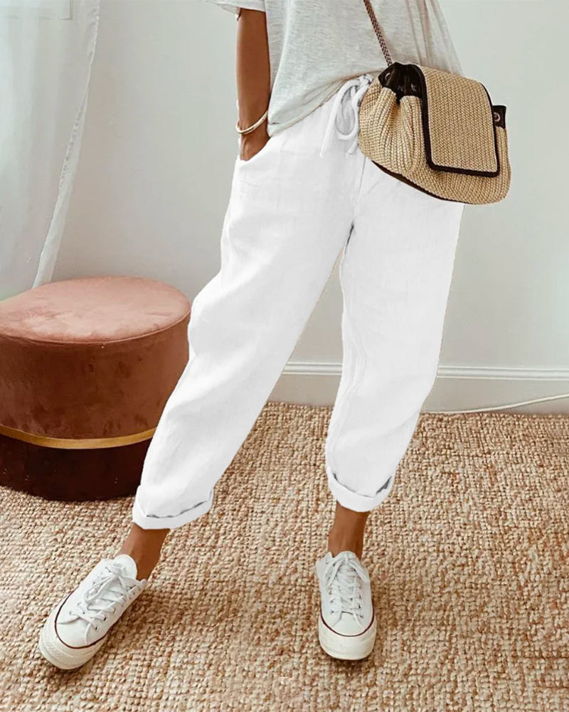LM | Rolled up string pants
