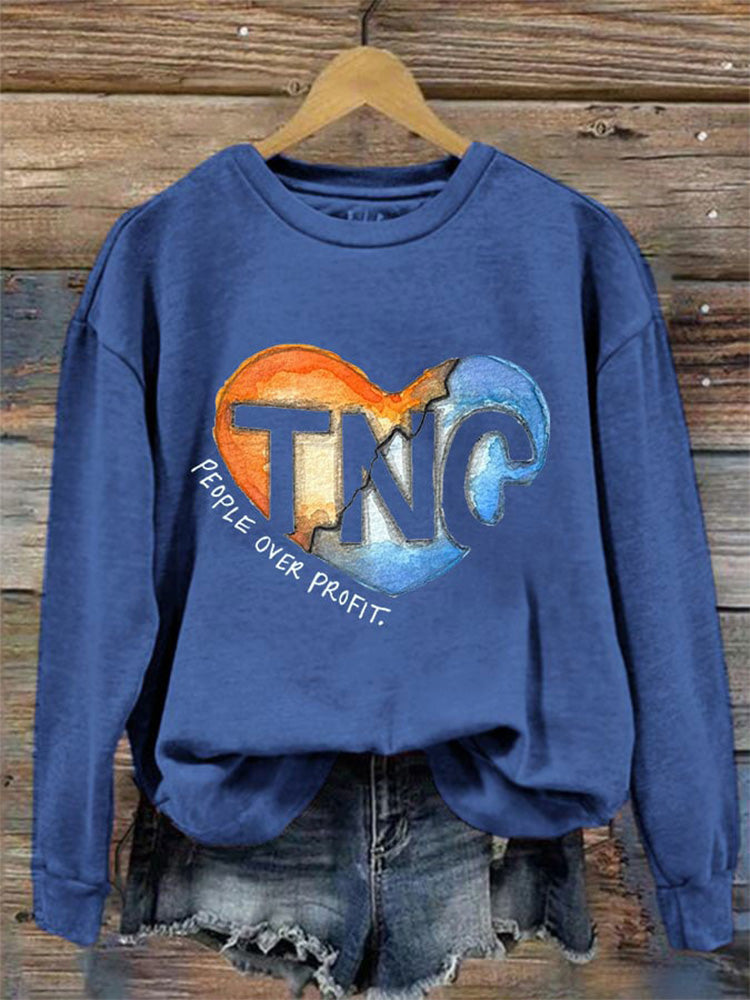 Comstylish Women's Tennessee And North Carolina Hurricane Helene Print Crew Neck Sweatshirt