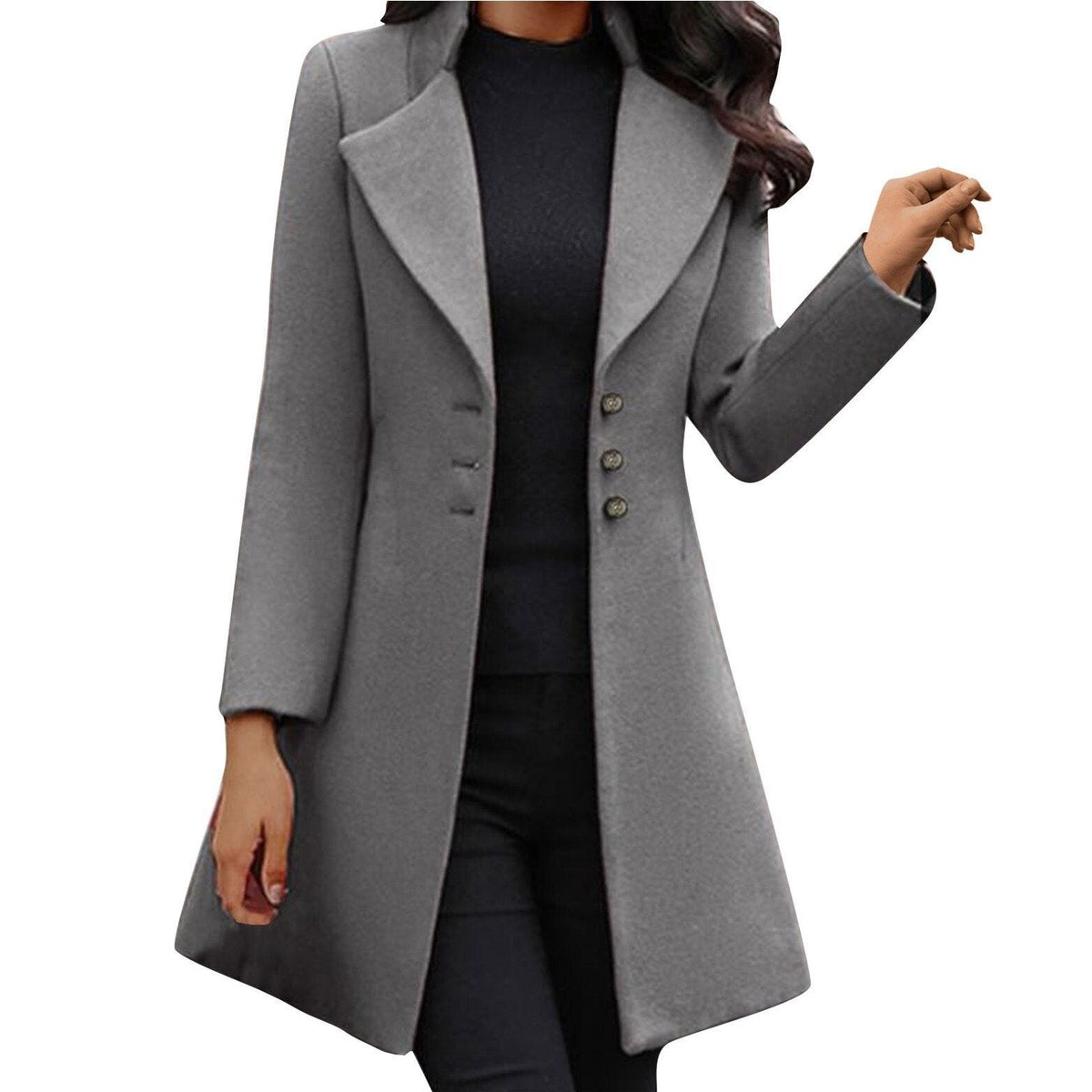 LM | Stylish long-sleeved coat for women