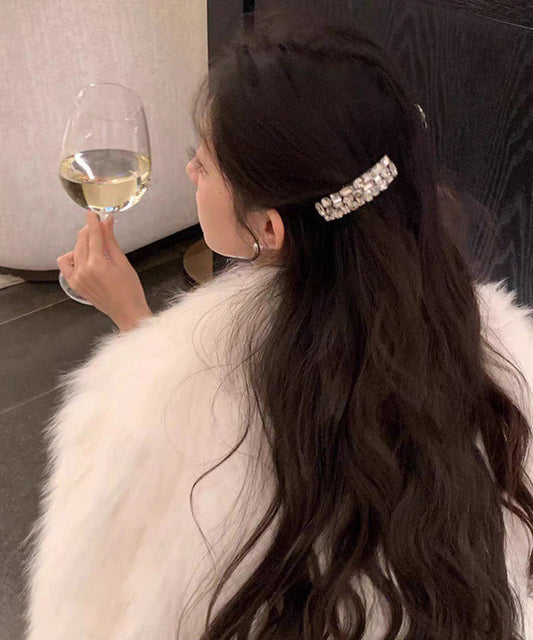 White Acrylic Zircon Hairpin