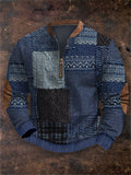 Men's Vintage Knitted Patchwork Comfy Sweatshirt artswardrobe