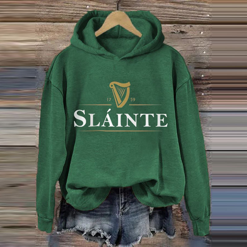 Comstylish Women'S St. Patrick's Day Slainte Irish Print Hoodie