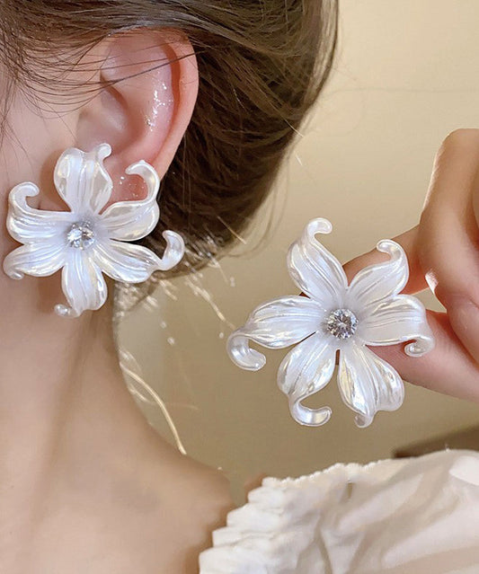White Zircon Stud Earrings