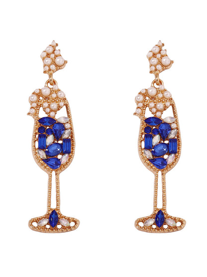 Shiny Wine Glass Earrings Accessories
