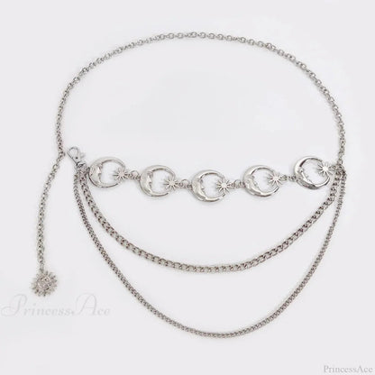 Rebellious Dark Urban Layered Waist Chain Belt