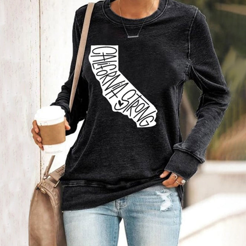 Comstylish Women's California Strong Pacific Palisades Printed Sweatshirt