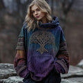 Comstylish Women's Vintage Viking Celtic Knot Tree Of Life Graphic Warm Hoodie
