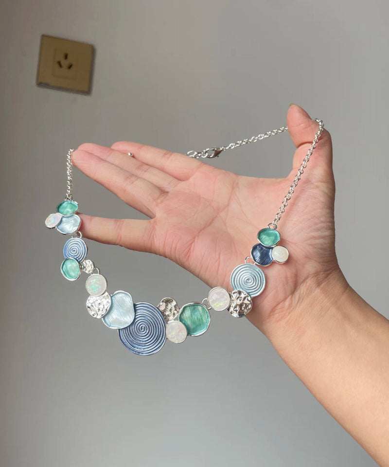 Rainbow Sterling Silver Rose Hollow Out Lariat Necklace