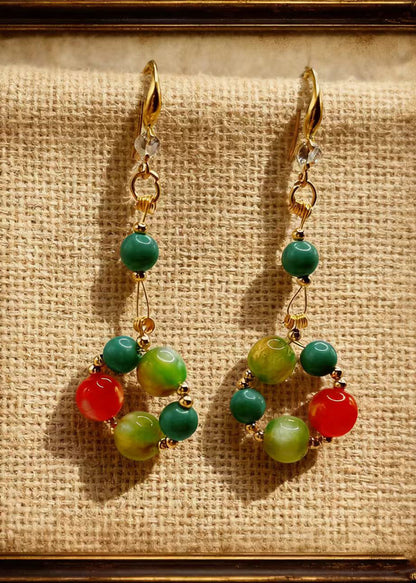 Rainbow Acrylic Turquoise Drop Earrings