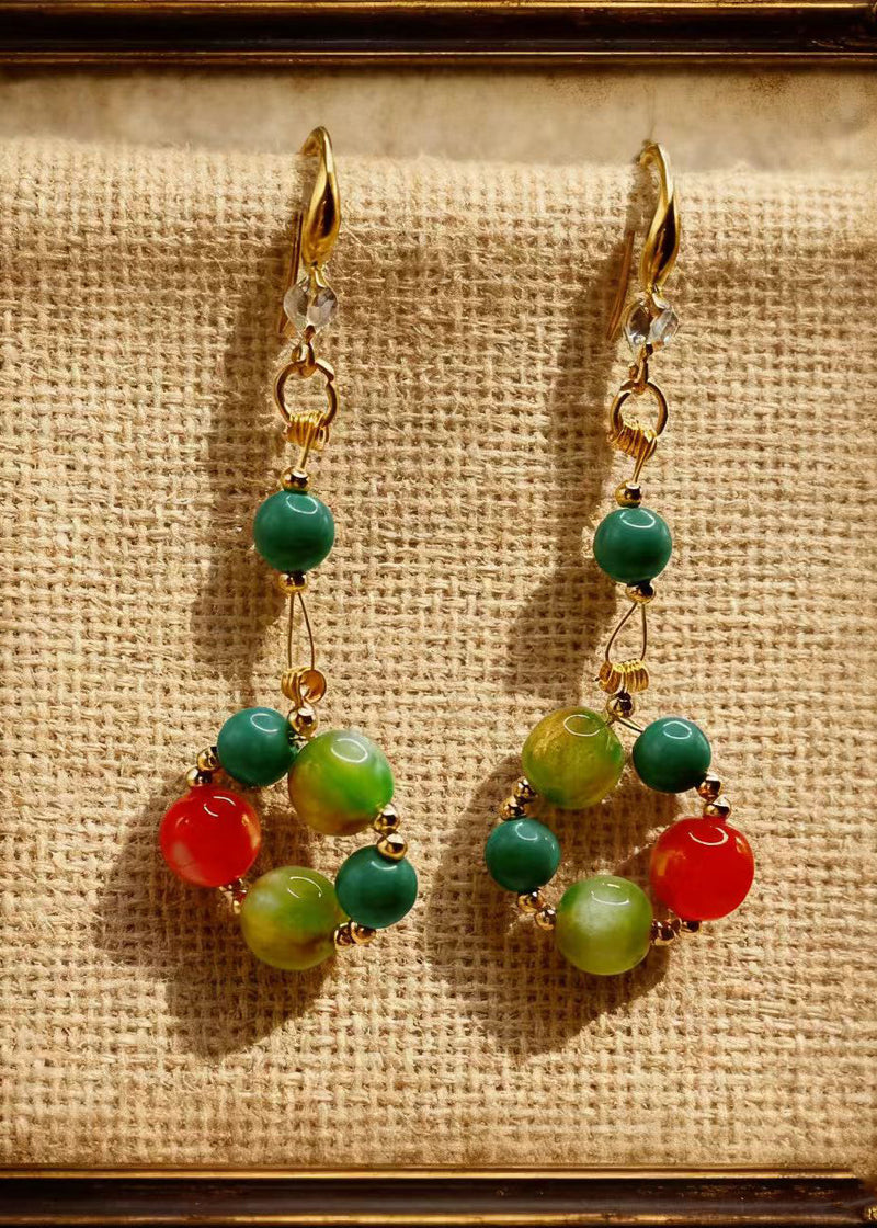 Rainbow Acrylic Turquoise Drop Earrings