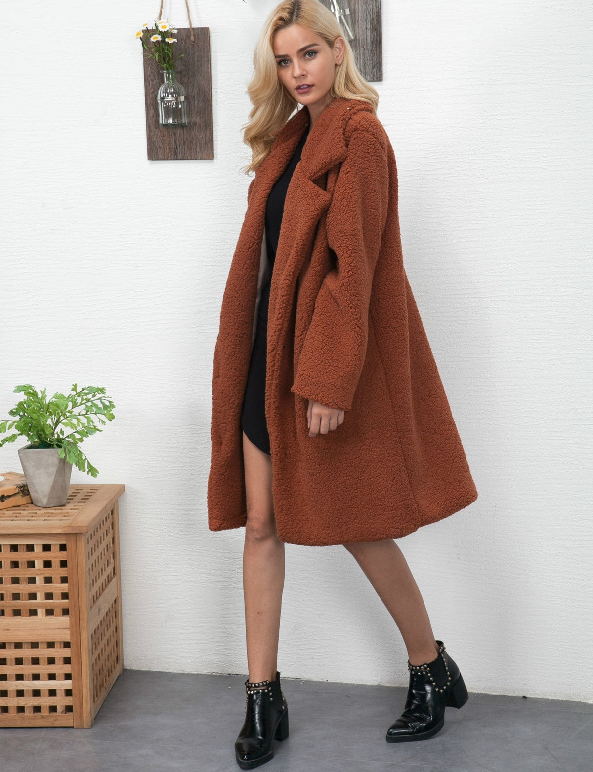 LM | Long women's teddy coat