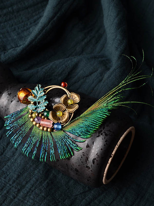Peacock Feather Brooch