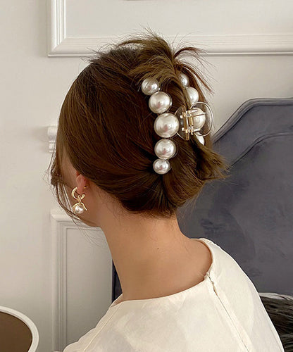Beige Plastic Pearl Hairpin