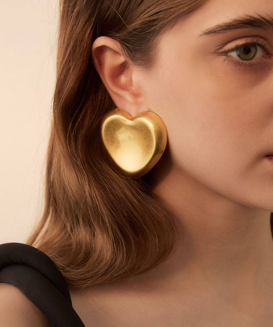 Gold Love Oversize Alloy Stud Earrings