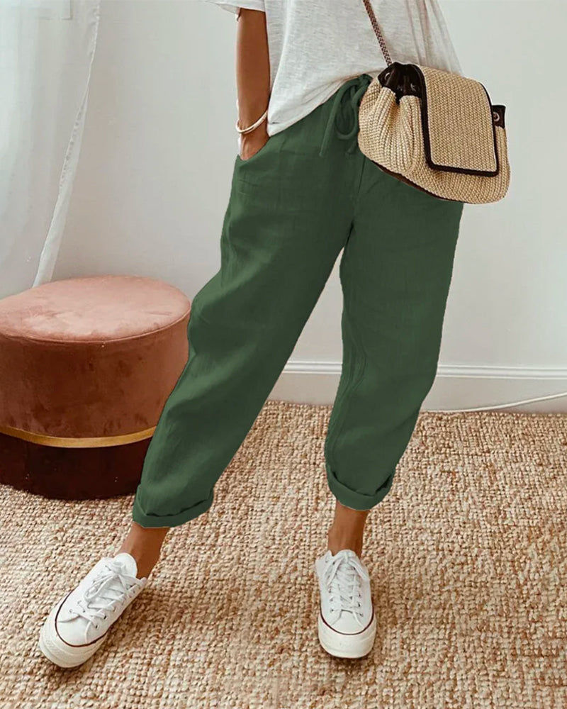 LM | Rolled up string pants