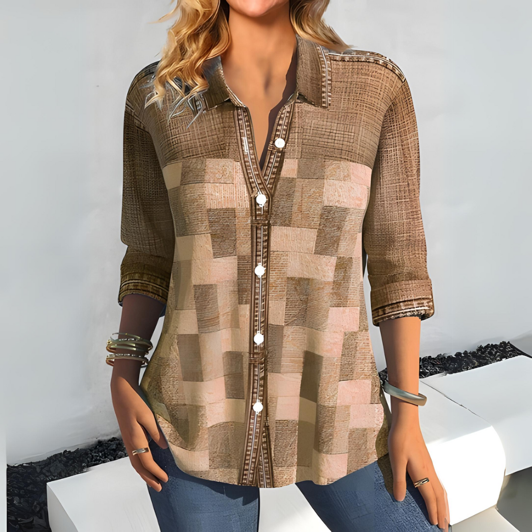 LM | Shirt with buttoned quarter sleeves