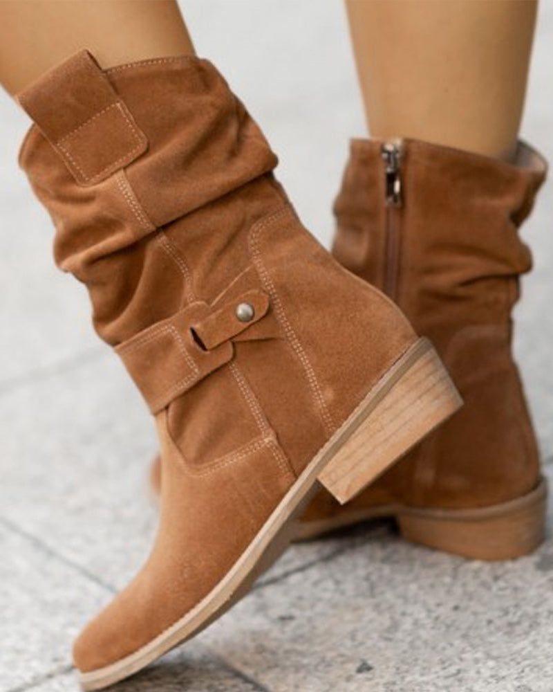 LM | Mid-calf boots with strap detail