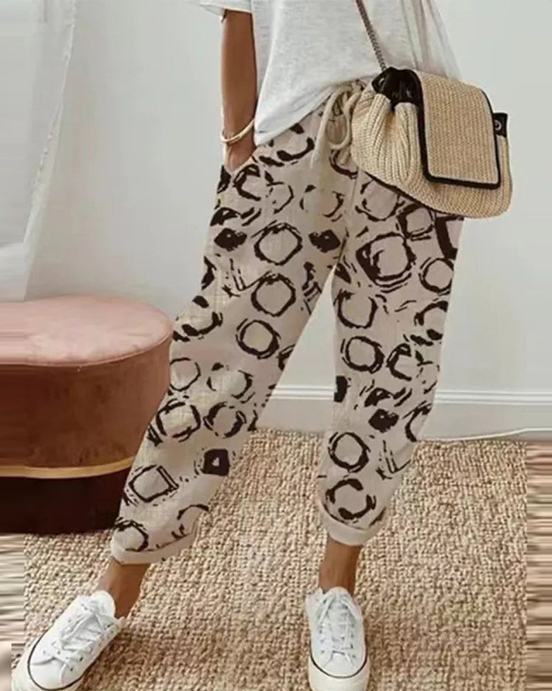 LM | Rolled-up string pants
