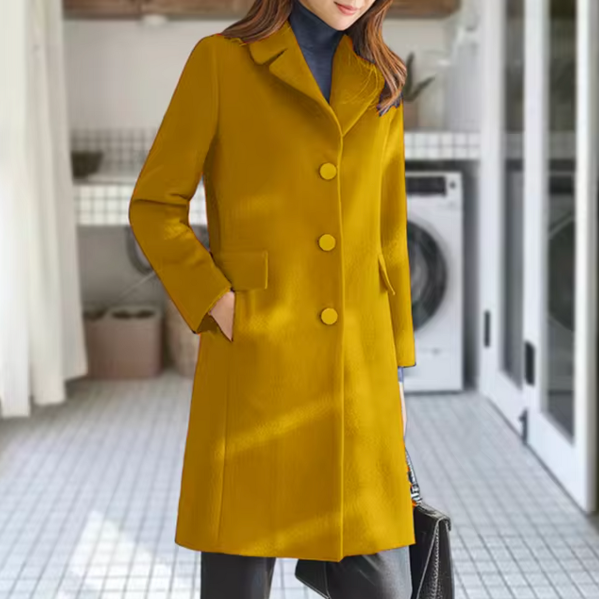 LM | Wool coat with front pocket