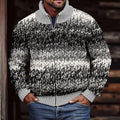 Men'S Retro Color Gradient Knit Comfort Zip-Up Cardigan artswardrobe