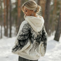 Comstylish Women's Viking Celtic Style Winged Comfortable Plush Hoodie