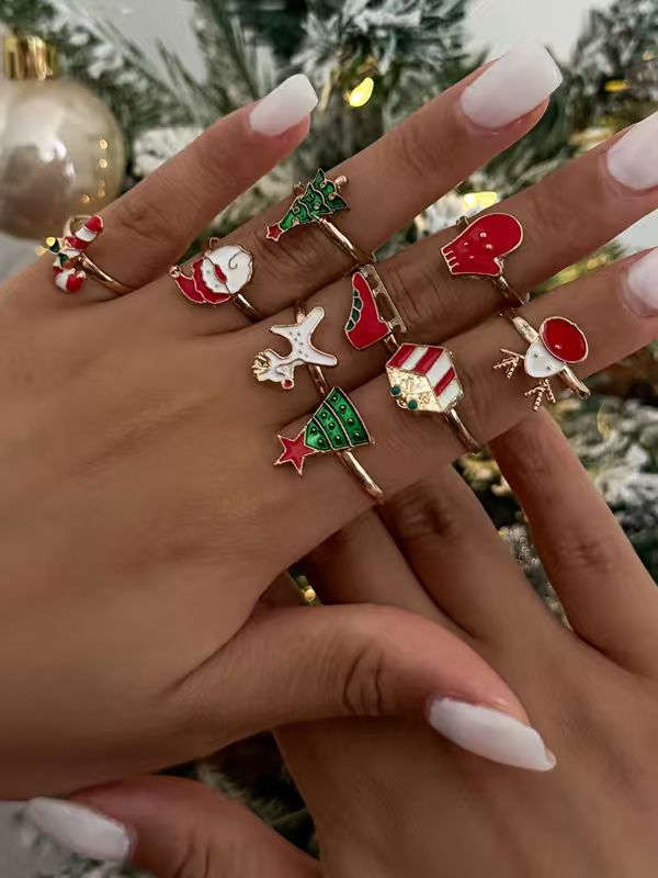9 Pcs Geometric Rings Accessories