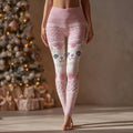 Cute Cat Face And Rose Pattern Comfortable Leggings elevenforest