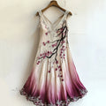 Vintage Cherry Blossom Floral Lace Gradient Art Comfy Tank Dress artswardrobe