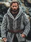 Men's Viking Medieval Celtic Chunky Hooded Cardigan artswardrobe