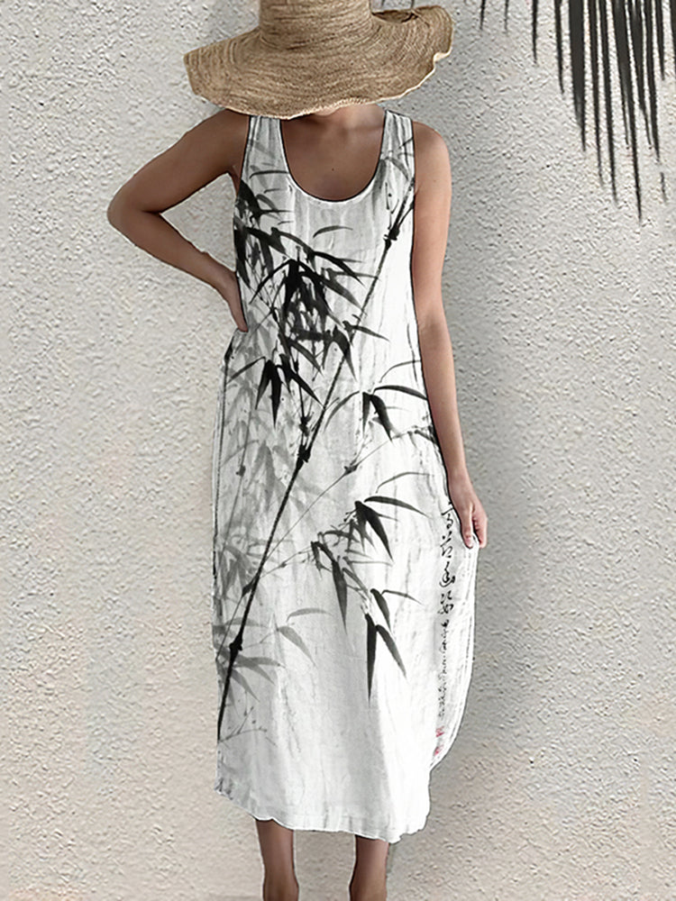 Forest Bamboo Pattern Dress