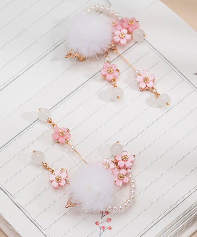 Colorblock Copper Pearl Mink Hair Tassel Hairpin