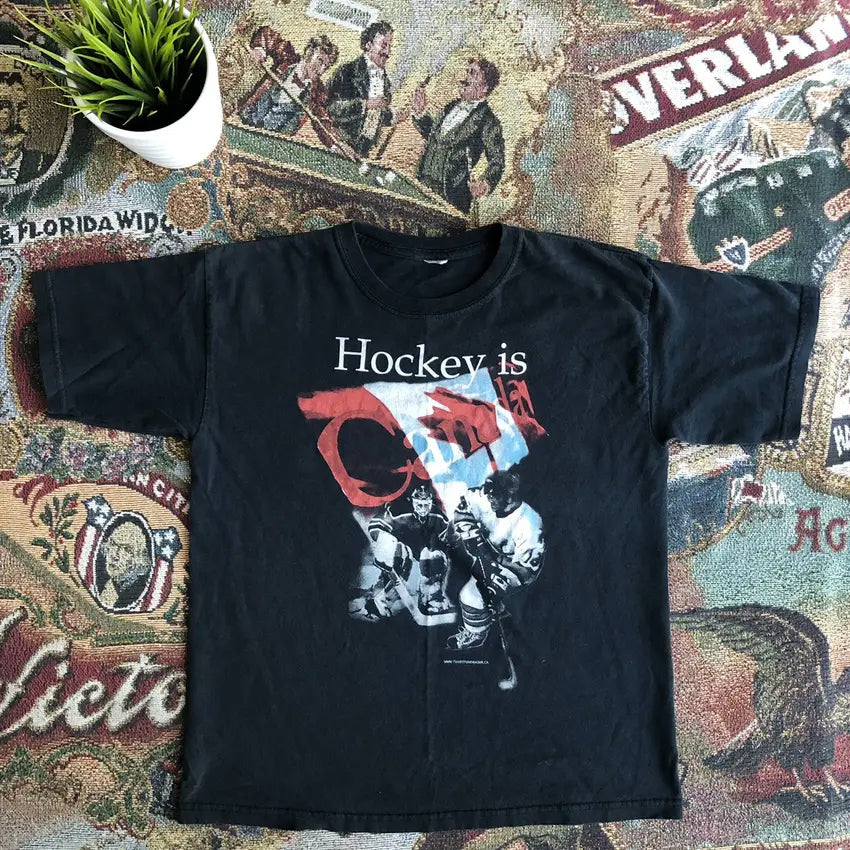 Vintage Hockey Is Canada Print Vintage Unisex T-shirt elevenforest
