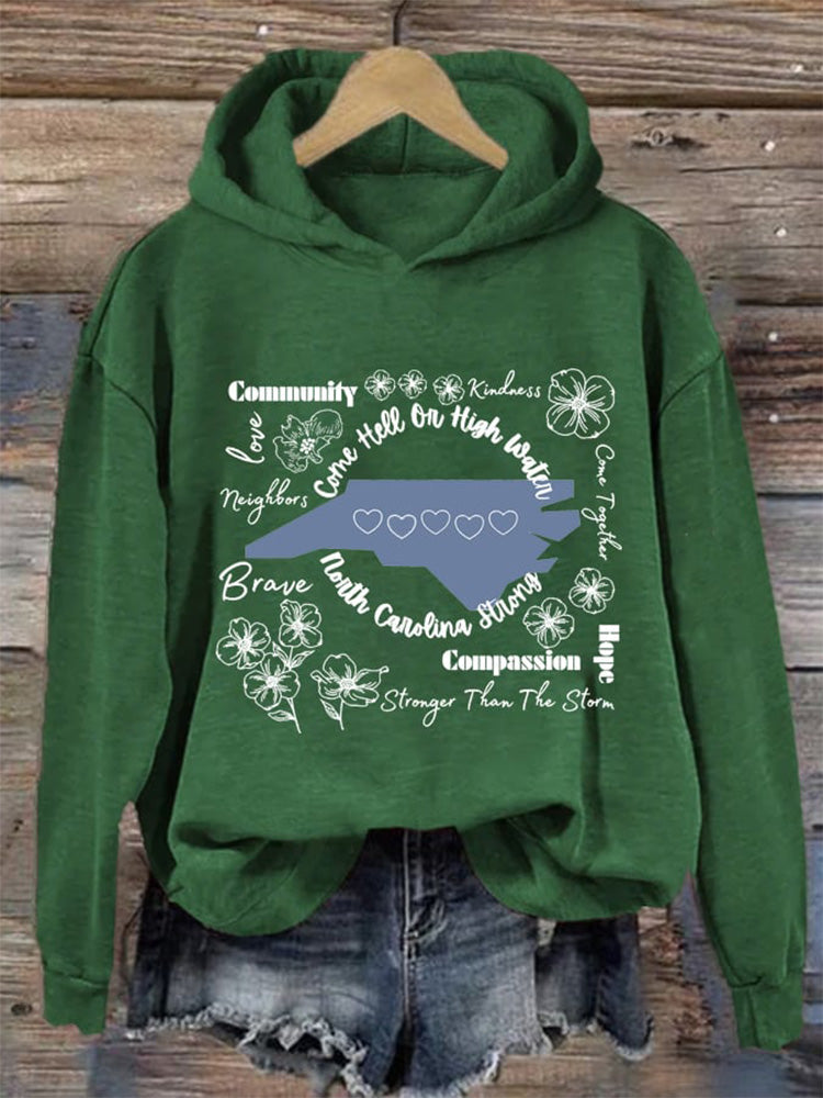 Comstylish Women's North Carolina Strong Print Casual Sweatshirt