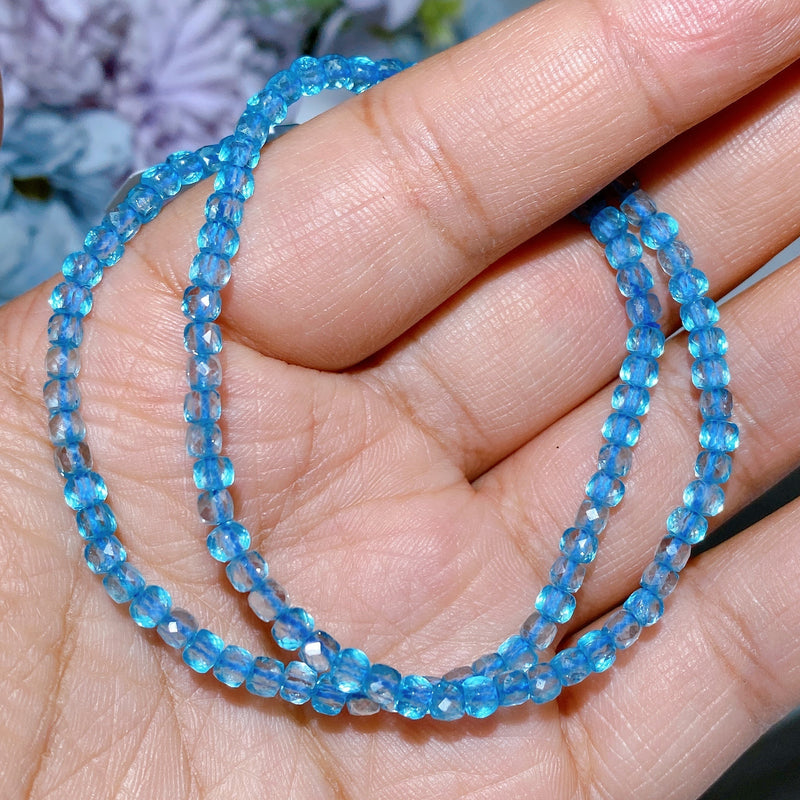 4mm Faceted Crystal Cube Bracelet for Healing Energy